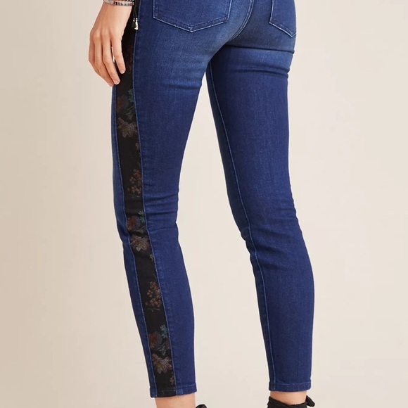 Anthropologie Pilcro High Rise Floral Contrast Skinny Jean - Picture 4 of 13